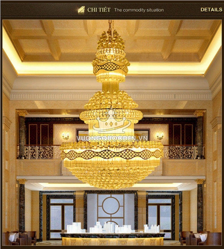 Đèn chùm nhập khẩu cao cấp kích thước lớn cho nhà hàng khách sạn CM190-2